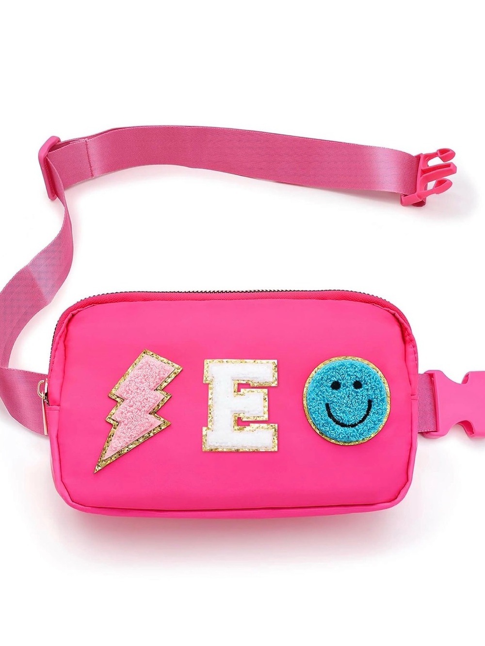 Kids Pink Sequin Patch Belt Bag